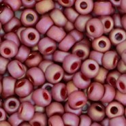 Miyuki seed beads 6/0 - Opaque glazed frosted rainbow dark red 6-4696